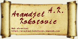 Aranđel Kokotović vizit kartica